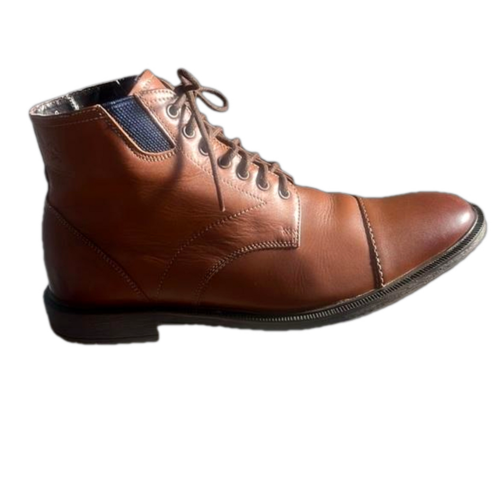 Stacy Adams men’s lace up leather boots memory foam soles size 9W
